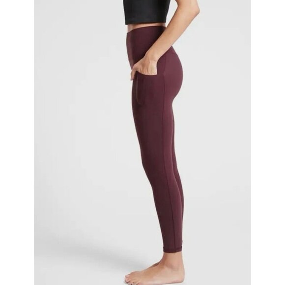 Athleta Salutation Stash Pocket II 7/8 Tight Leggings Burgundy Spiced Cabernet S - Picture 7 of 9
